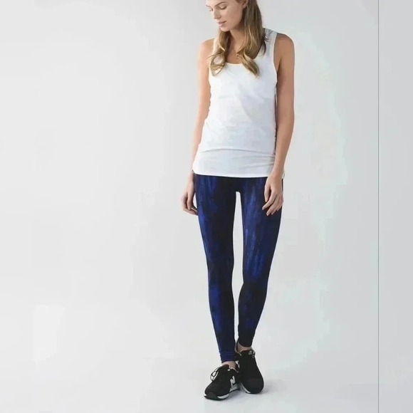 Lululemon Wunder Under Pant *Full-On Luon (Roll Down)Nightsky Harbor Blue Blac